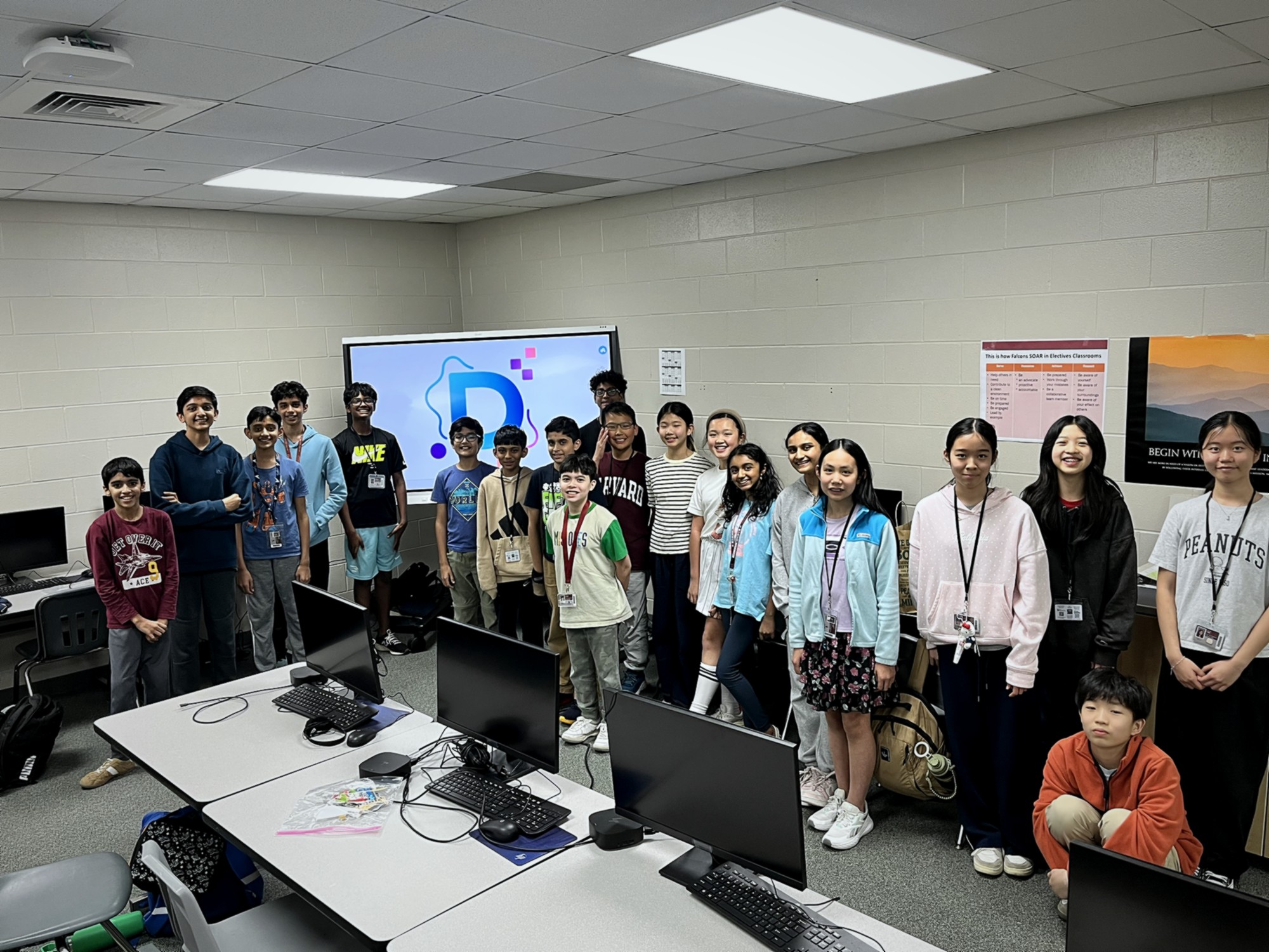 Digital Design Club members together at the final showcase in March